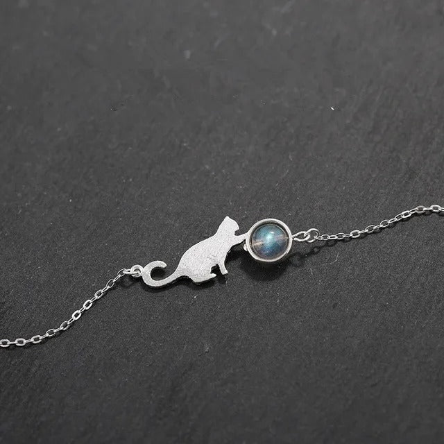 Pulseira Gatinho Prata 925 - Pul663