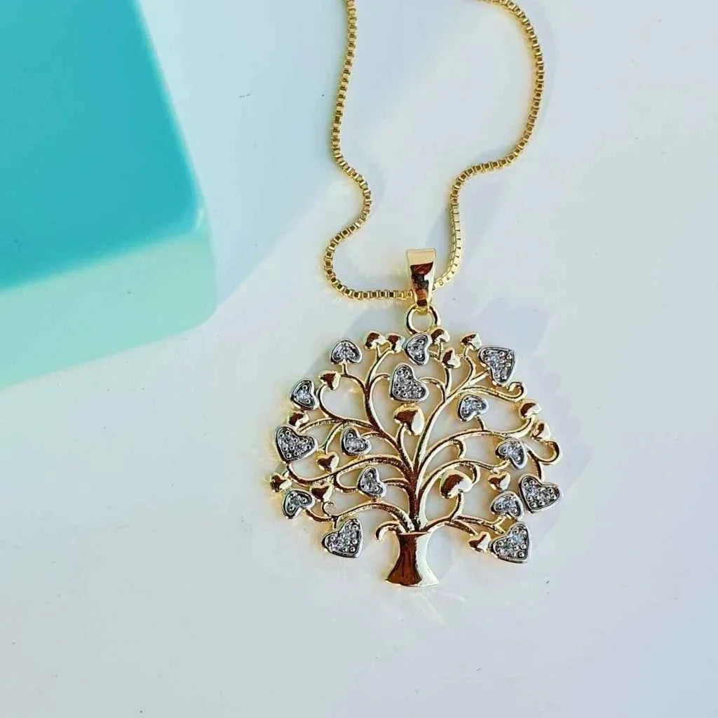 COLAR ÁRVORE DA VIDA BANHADO EM OURO 18K - GARGSI08