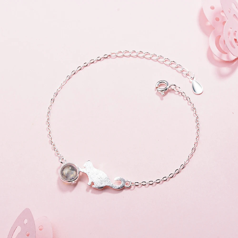 Pulseira Gatinho Prata 925 - Pul663