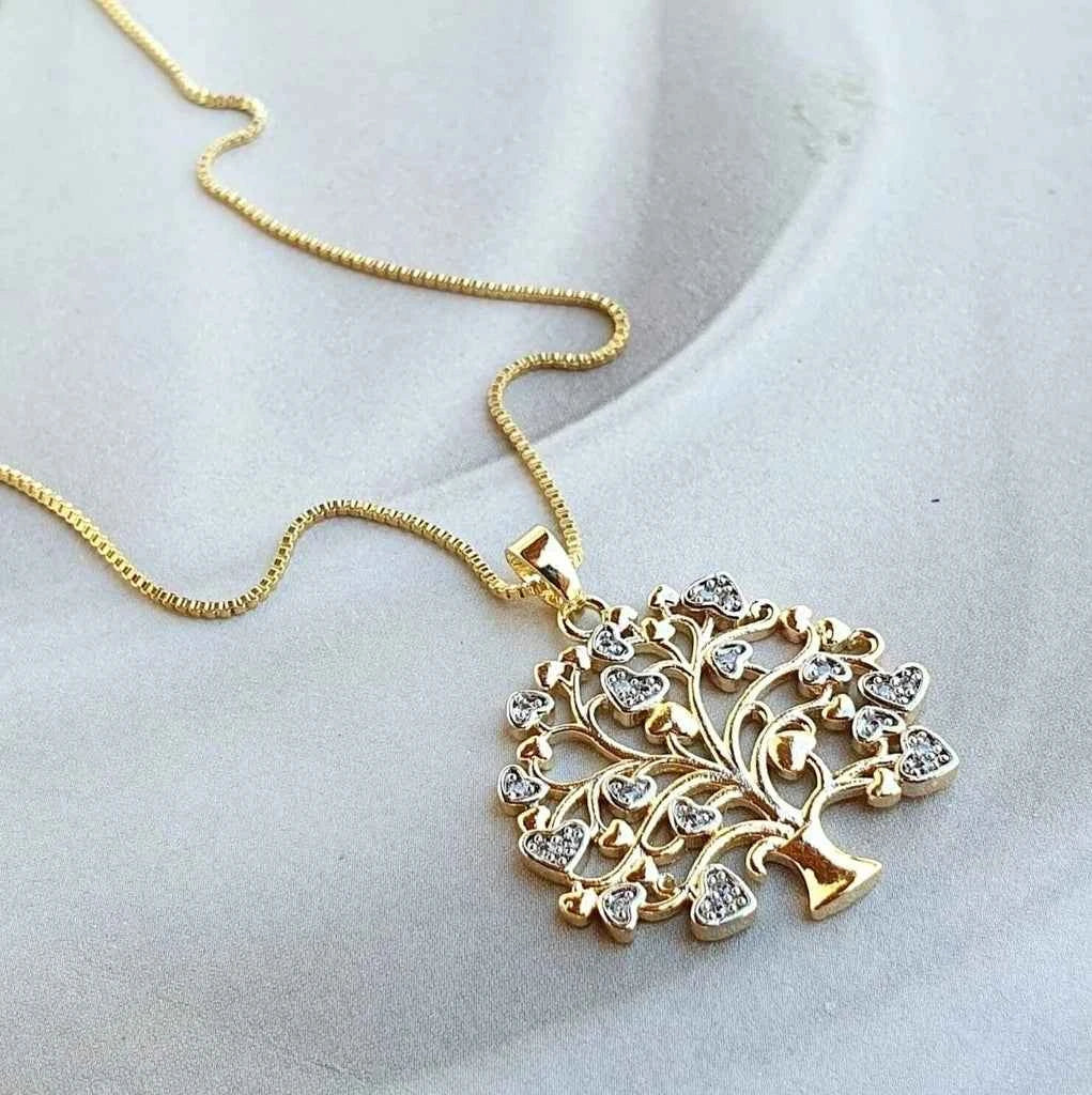 COLAR ÁRVORE DA VIDA BANHADO EM OURO 18K - GARGSI08