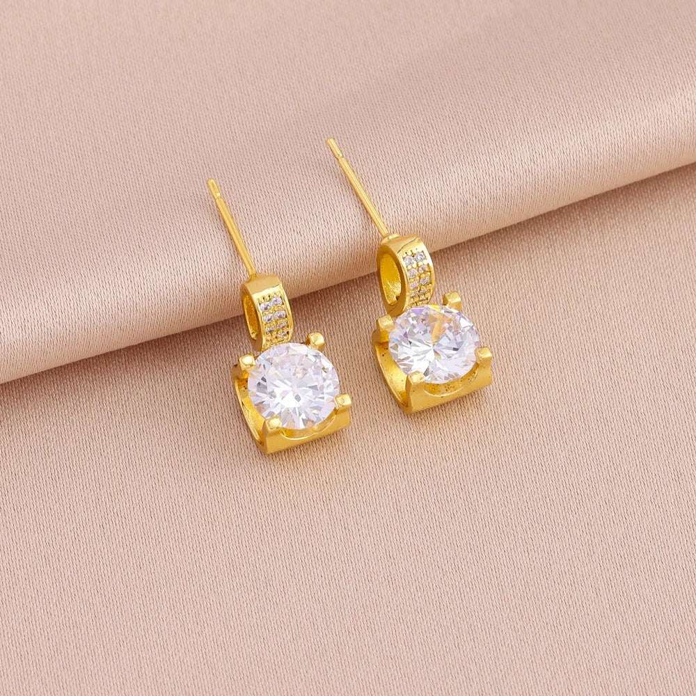 CONJUNTO CRISTAIS CRAVEJADOS BANHADO EM OURO 18K - CONJ181