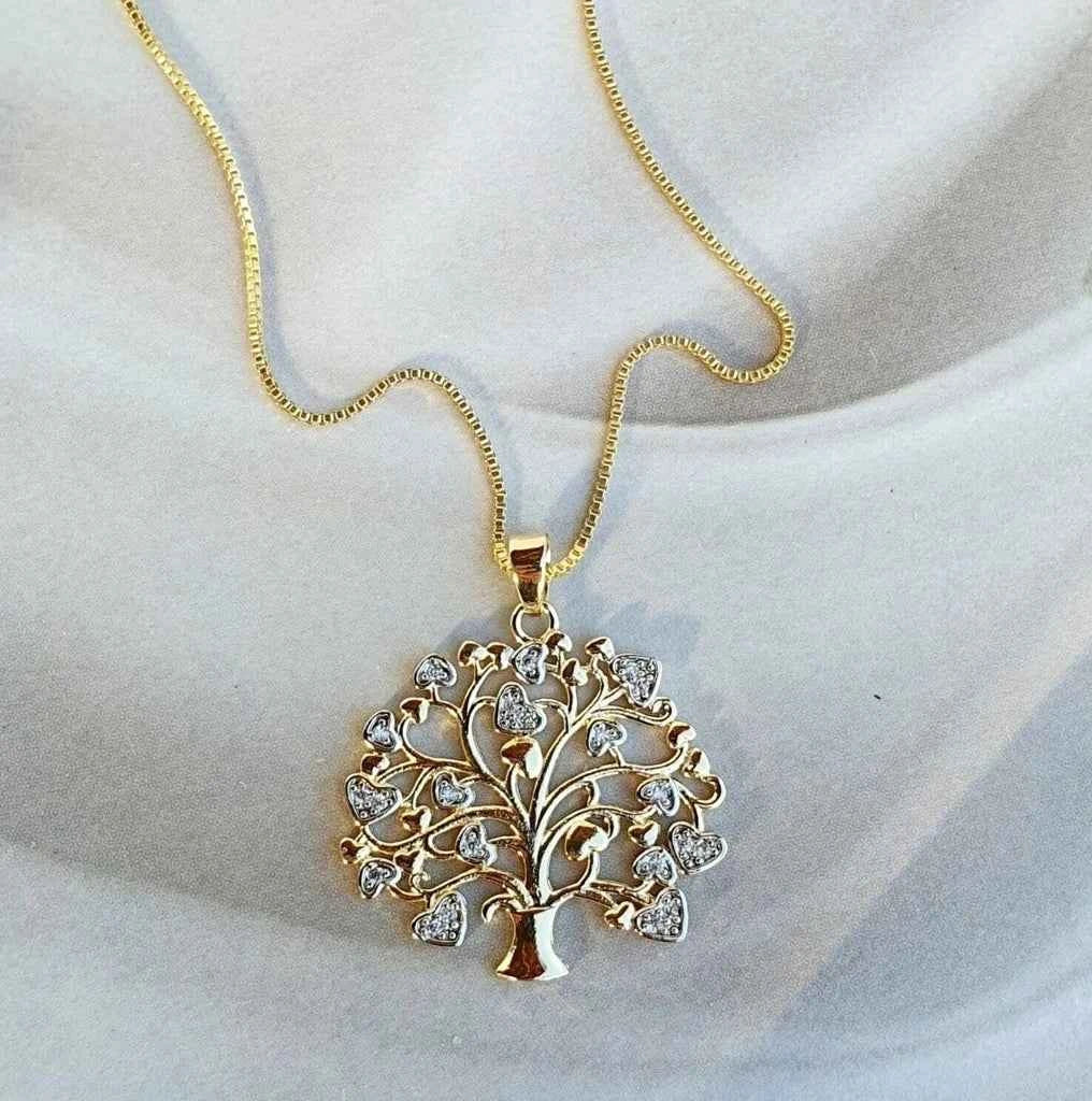 COLAR ÁRVORE DA VIDA BANHADO EM OURO 18K - GARGSI08