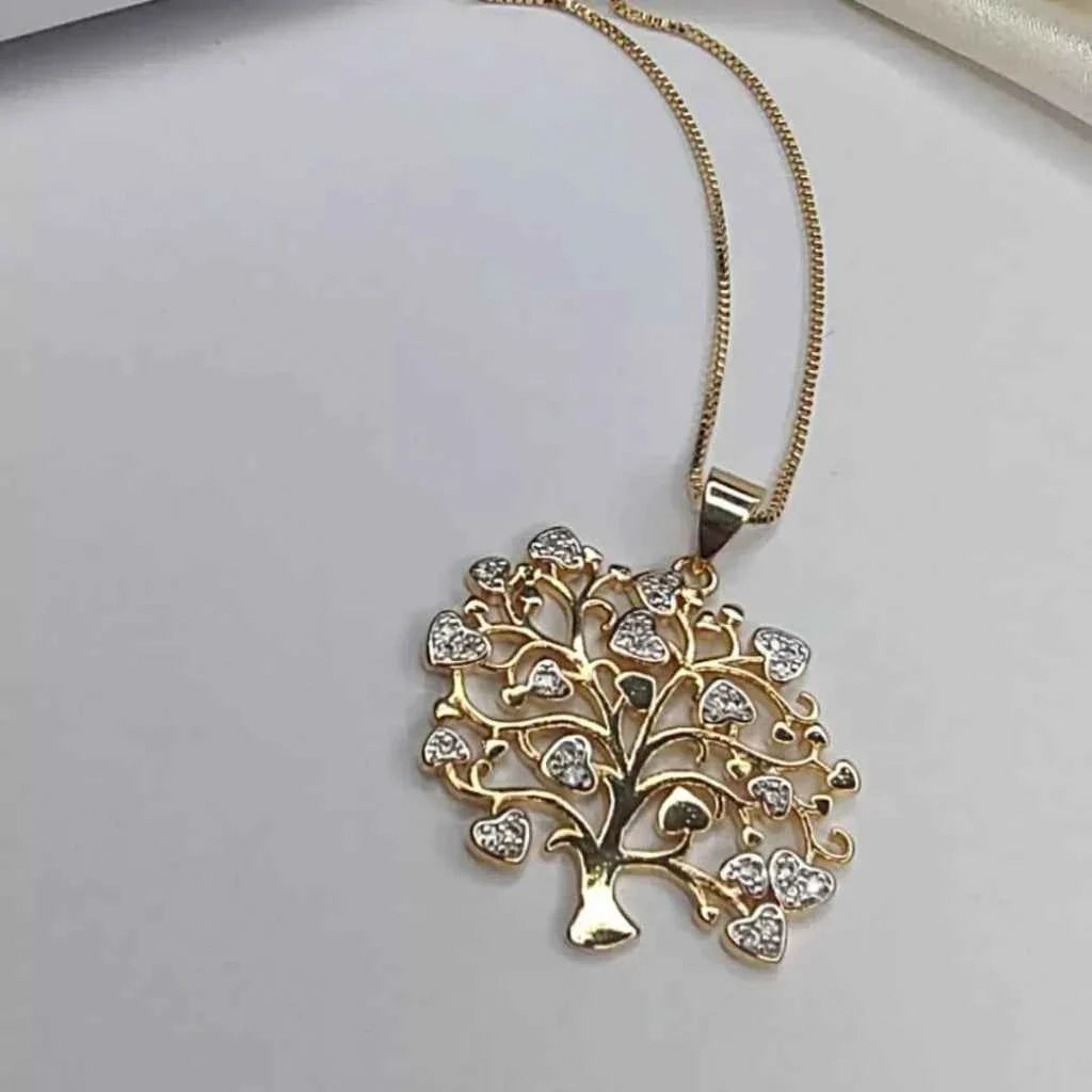 COLAR ÁRVORE DA VIDA BANHADO EM OURO 18K - GARGSI08