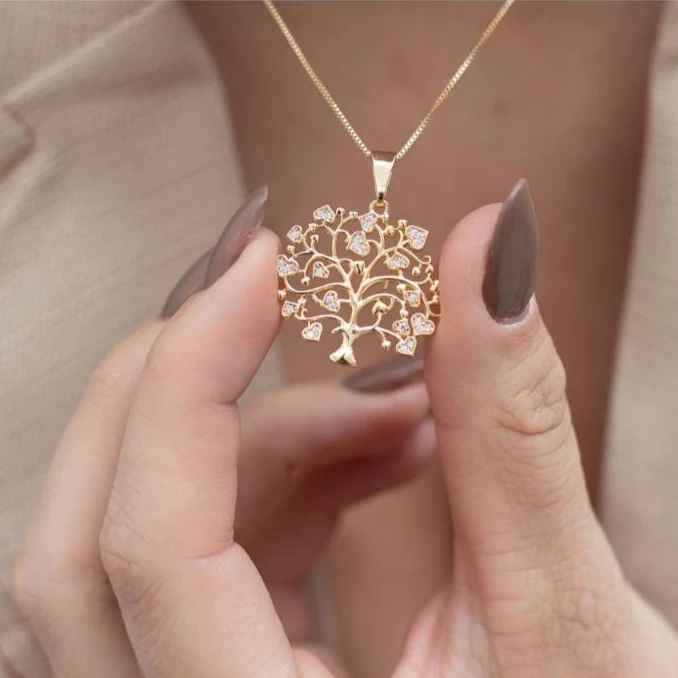 COLAR ÁRVORE DA VIDA BANHADO EM OURO 18K - GARGSI08