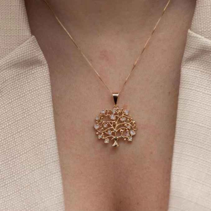 COLAR ÁRVORE DA VIDA BANHADO EM OURO 18K - GARGSI08