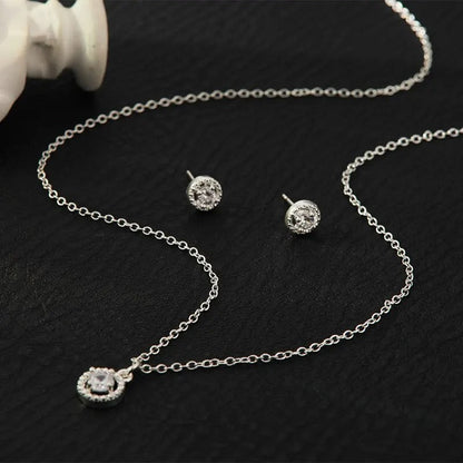 Super Conjunto Pontos De Luz Cravejados Prata 925 - Conp801