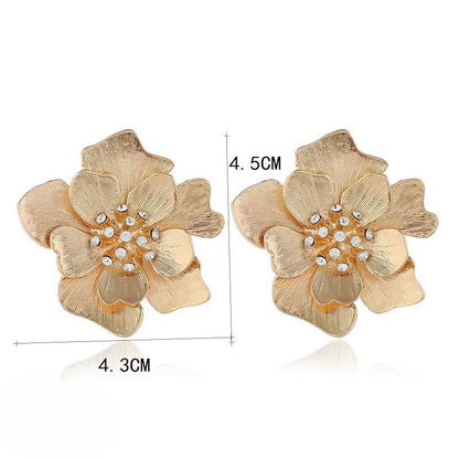 Brinco Flores De Peônias Banhado Em Ouro 18K - Brsi268