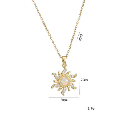 Colar Sol Rapunzel Cravejado Banhado em Ouro 18K