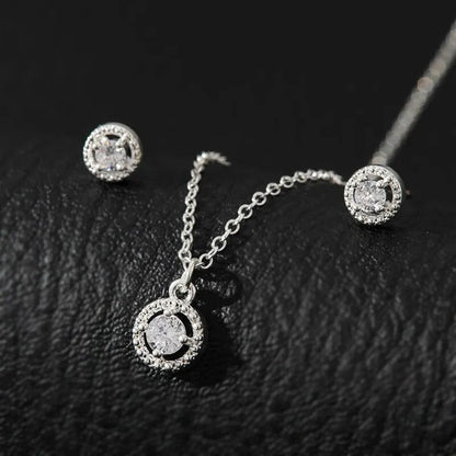Super Conjunto Pontos De Luz Cravejados Prata 925 - Conp801