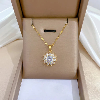 Conjunto Girassol De Zircônias Banhado Em Ouro 18K - Conj333