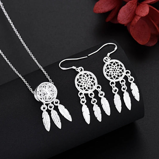 Conjunto Apanhador De Sonhos  Prata 925 - Conp802