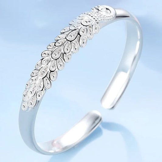 Pulseira Bracelete Pavão Prata 925 - Pul1517