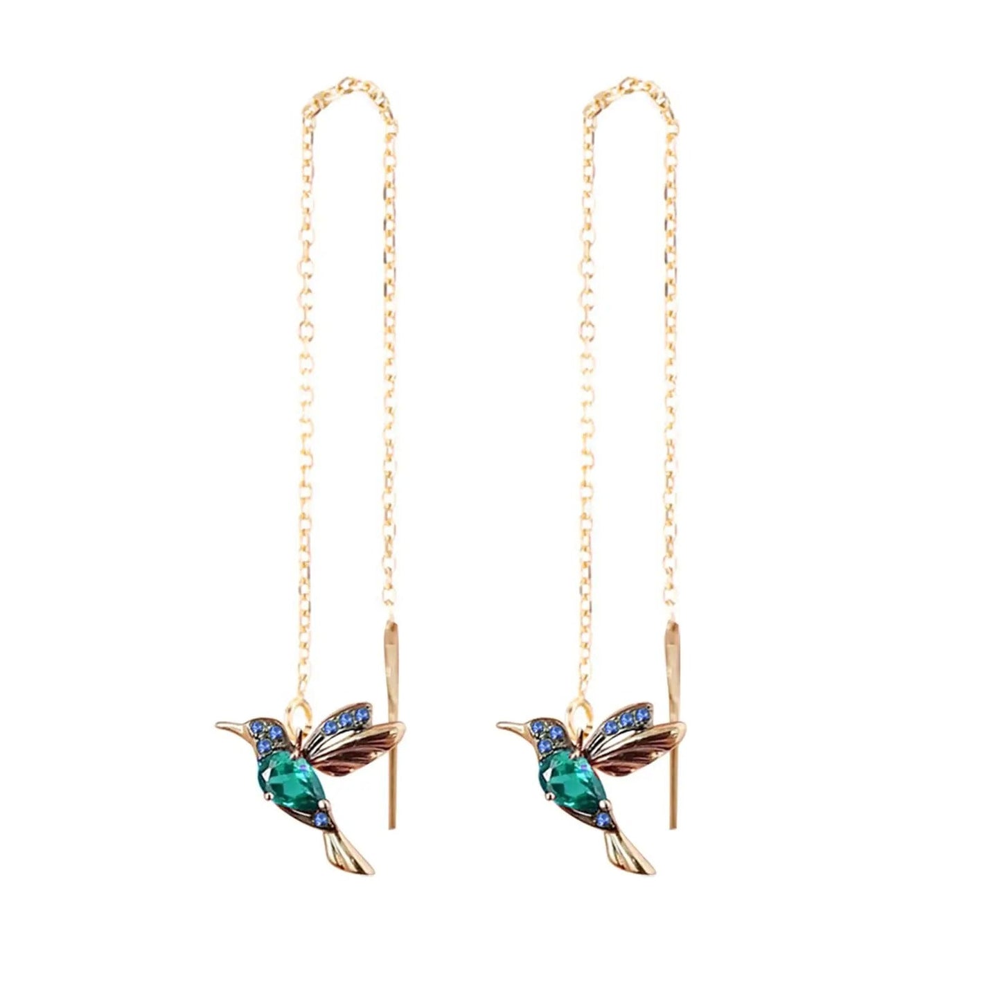 Brinco Beija-Flor Banhado Em Ouro 18K - Br89