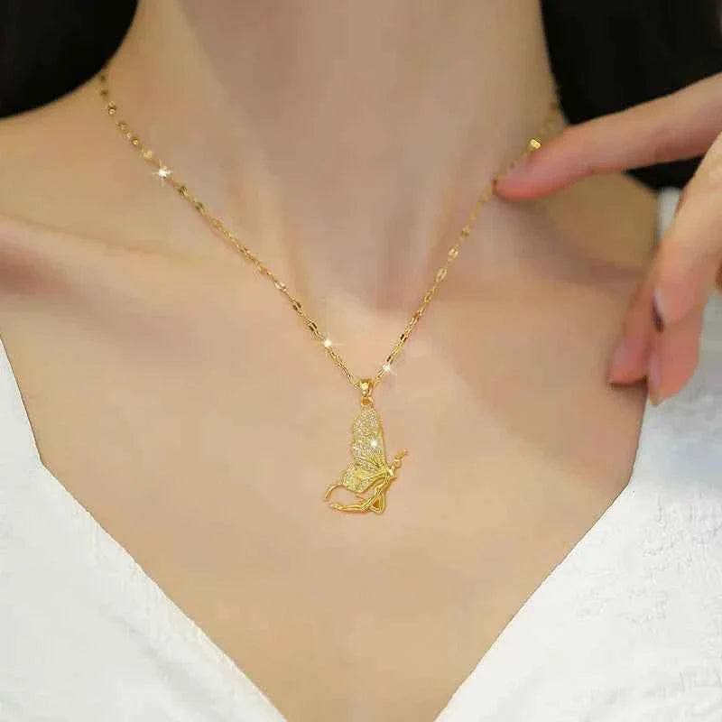 COLAR FADA DE ZIRCÔNIAS BANHADO EM OURO 18K - GARGSI016
