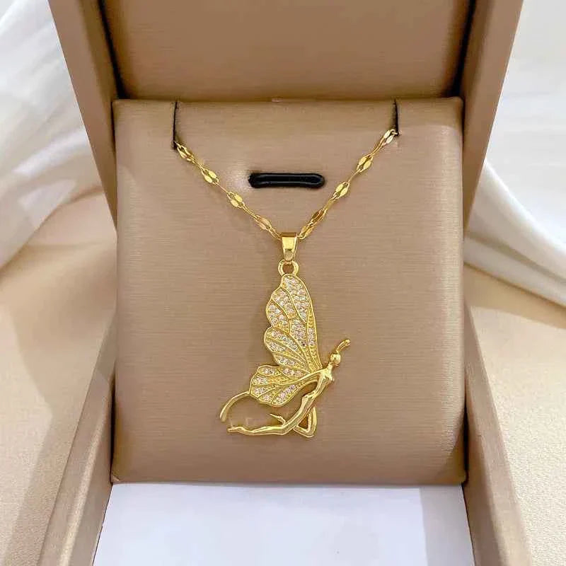 COLAR FADA DE ZIRCÔNIAS BANHADO EM OURO 18K - GARGSI016