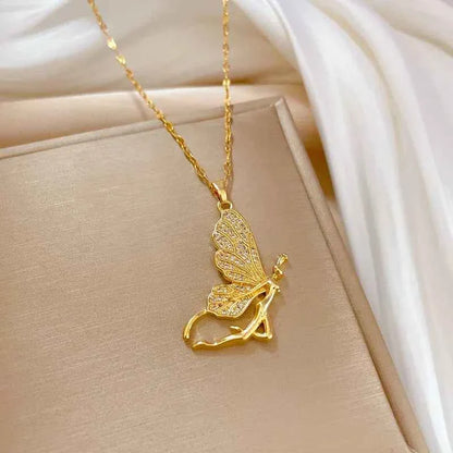 COLAR FADA DE ZIRCÔNIAS BANHADO EM OURO 18K - GARGSI016