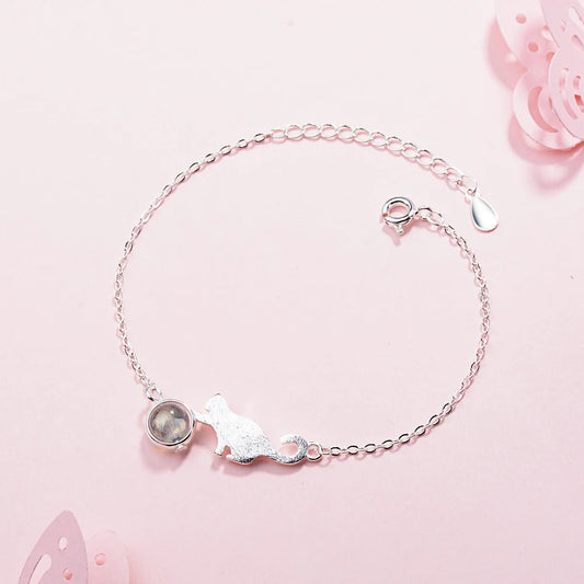 Pulseira Gatinho Prata 925 - Pul663