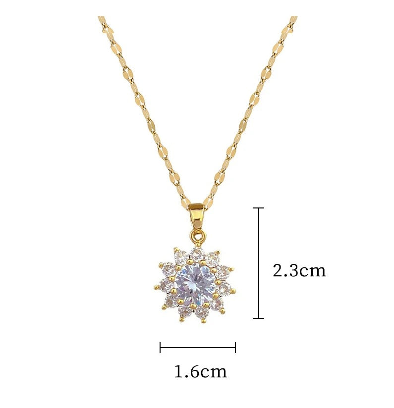 Conjunto Girassol De Zircônias Banhado Em Ouro 18K - Conj333