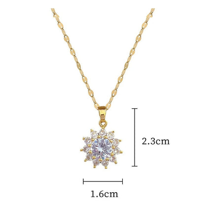 Conjunto Girassol De Zircônias Banhado Em Ouro 18K - Conj333
