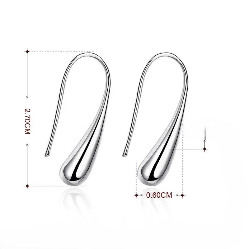 Brinco Gancho Gotas Prata 925 - Brp081