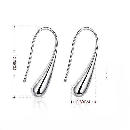 Brinco Gancho Gotas Prata 925 - Brp081