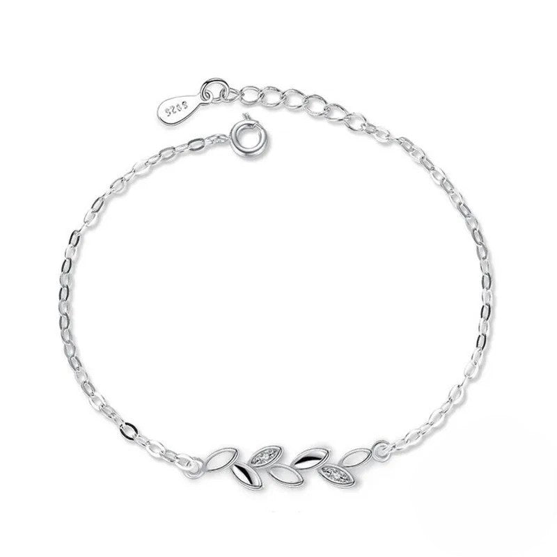 Pulseira Folhas De Prata 925 - Pul6847