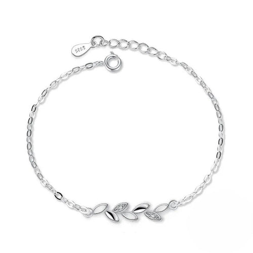 Pulseira Folhas De Prata 925 - Pul6847