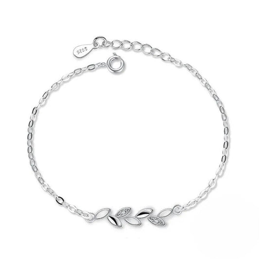 Pulseira Folhas De Prata 925 - Pul6847