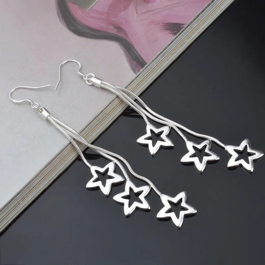 Brinco Estrelas Prata 925 - Brp055