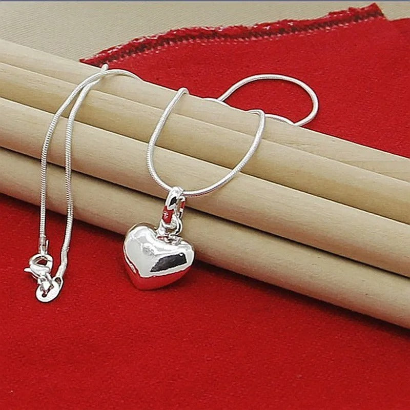 Colar Coração Prata 925 - Pr0587