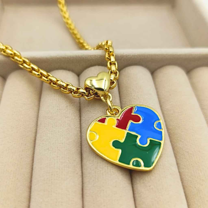 COLAR TEA ESPECTRO AUTISTA BANHADO EM OURO 18K - GARGSI017