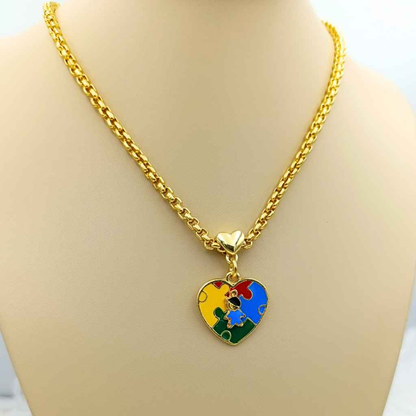 COLAR TEA ESPECTRO AUTISTA BANHADO EM OURO 18K - GARGSI017