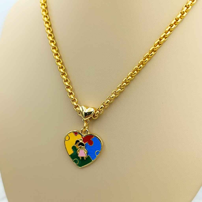 COLAR TEA ESPECTRO AUTISTA BANHADO EM OURO 18K - GARGSI017