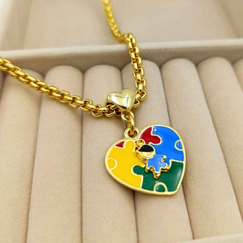 COLAR TEA ESPECTRO AUTISTA BANHADO EM OURO 18K - GARGSI017