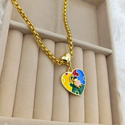 COLAR TEA ESPECTRO AUTISTA BANHADO EM OURO 18K - GARGSI017
