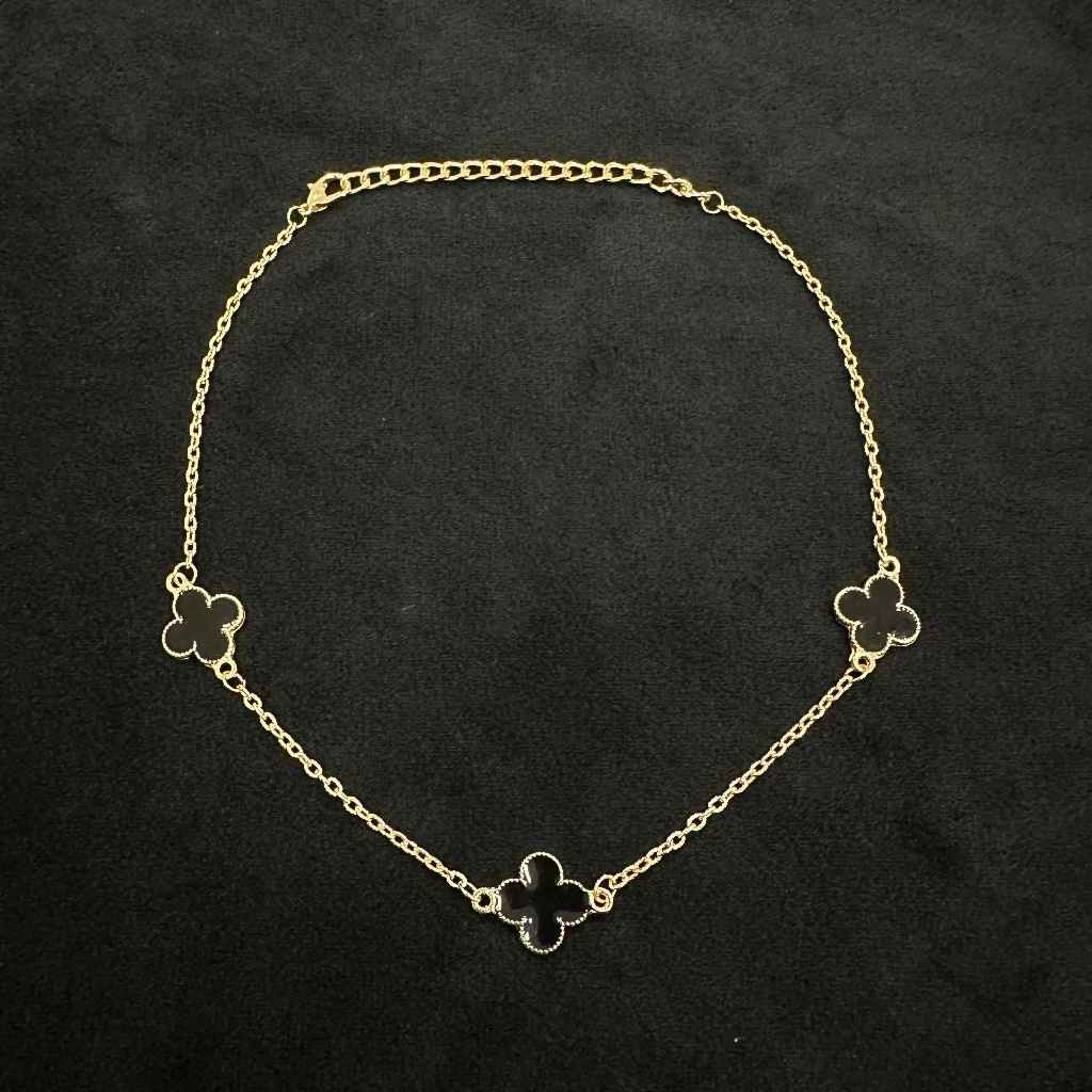 CONJUNTO TREVO BANHADO EM OURO 18K - CONJ83105