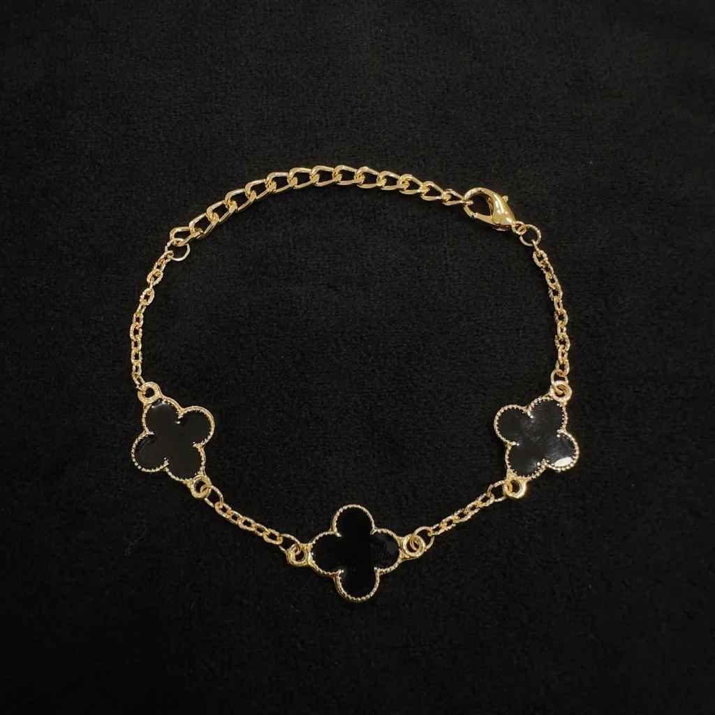 CONJUNTO TREVO BANHADO EM OURO 18K - CONJ83105