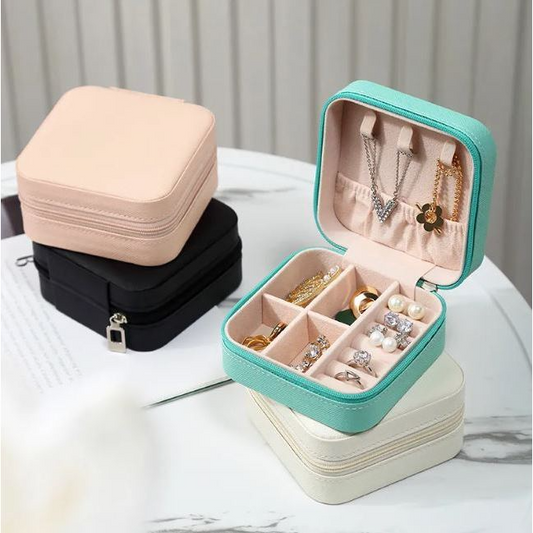 Mini Porta Jóias Portátil Anéis | Brincos | Colares | Pulseiras - Pj111