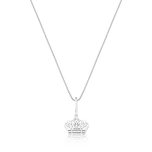 Colar Coroa Rainha Prata 925 - Pr690